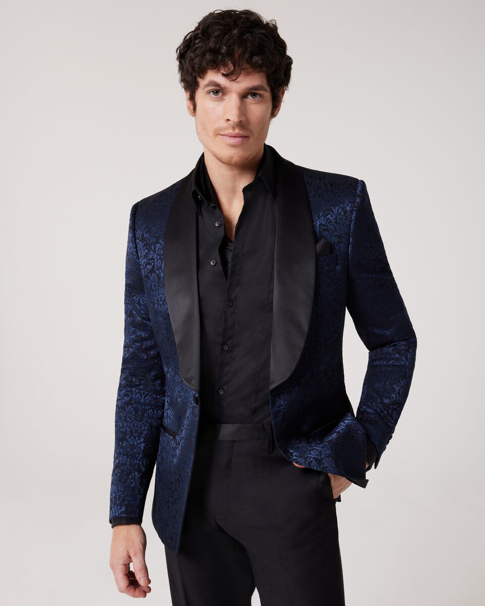 Slim Stretch Satin Shawl Lapel Tuxedo 